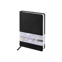 Ежедневник с каменной бумагой недатированный А5 "Carrara", черный