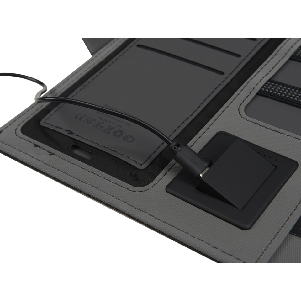 Органайзер с беспроводной зарядкой 5000 mAh "Powernote", темно-серый