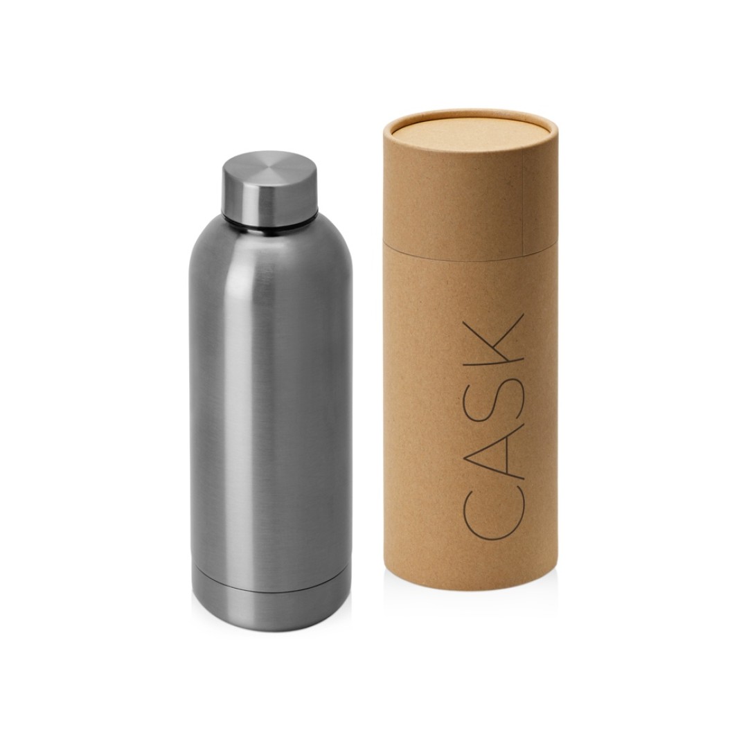 Вакуумная термобутылка "Cask" Waterline, 500 мл, тубус, серебристый глянцевый