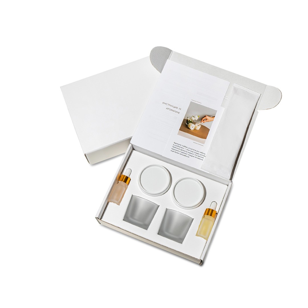 Набор для создания 2-х ароматических свечей: имбирный пряник, рождественская елка (без лого LM)