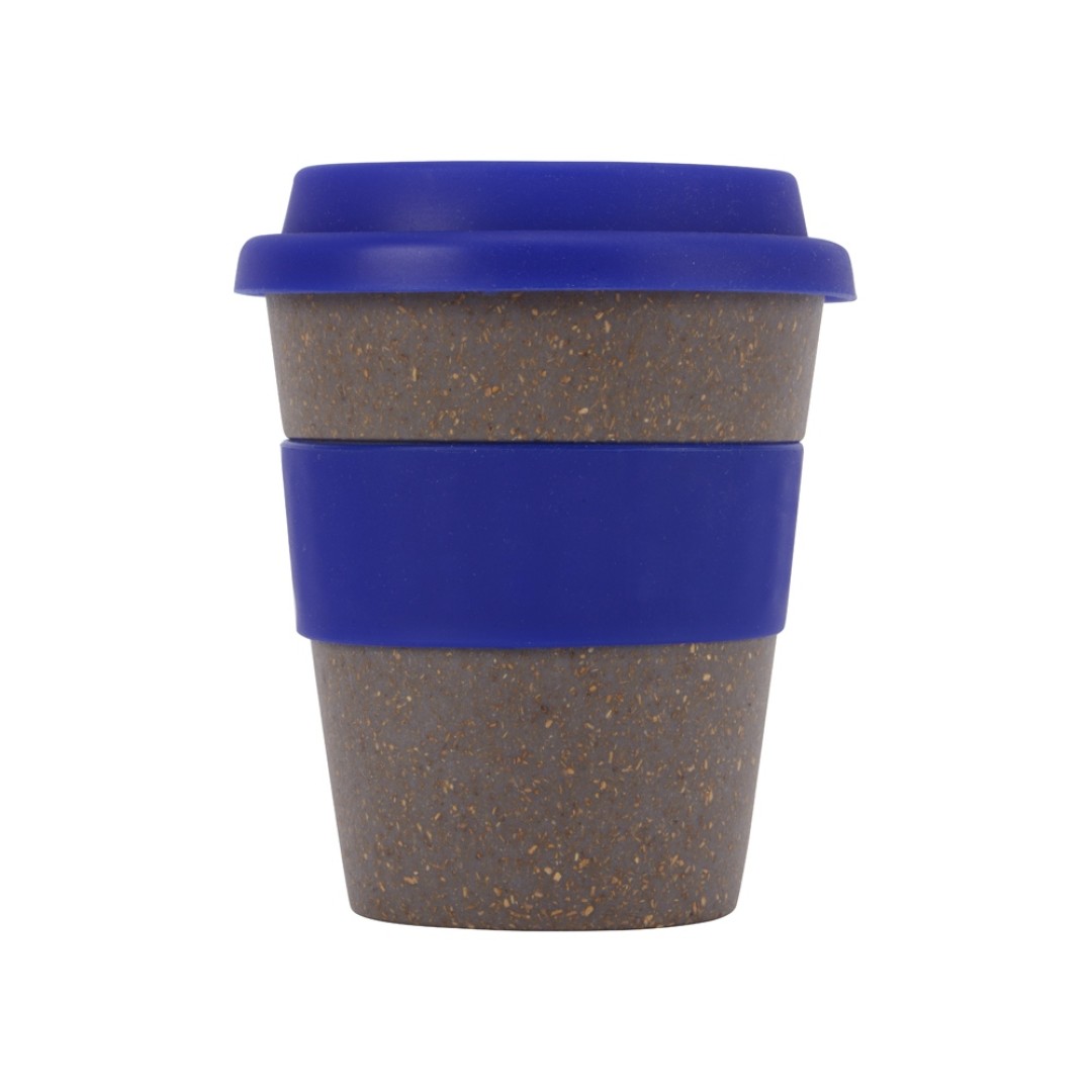 Стакан с силиконовой крышкой "Cafe", темно-синий