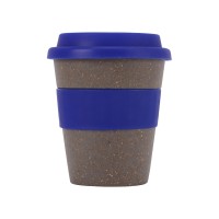 Стакан с силиконовой крышкой "Cafe", темно-синий