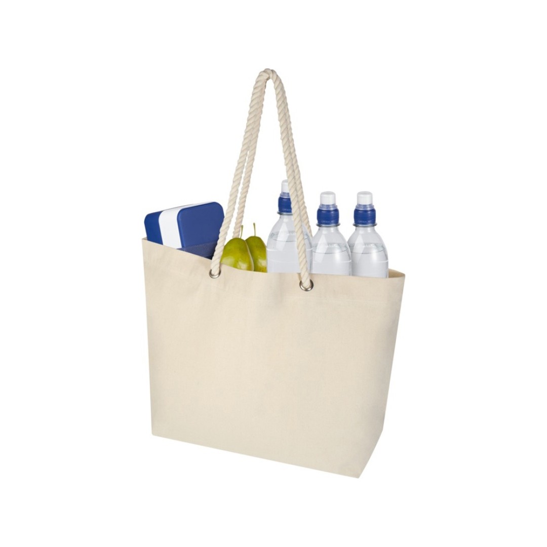 Florida пляжная эко-сумка из переработанного материала, сертифицированного по стандарту GRS, плотностью 270 г/м2 18L - Натуральный / Натуральный