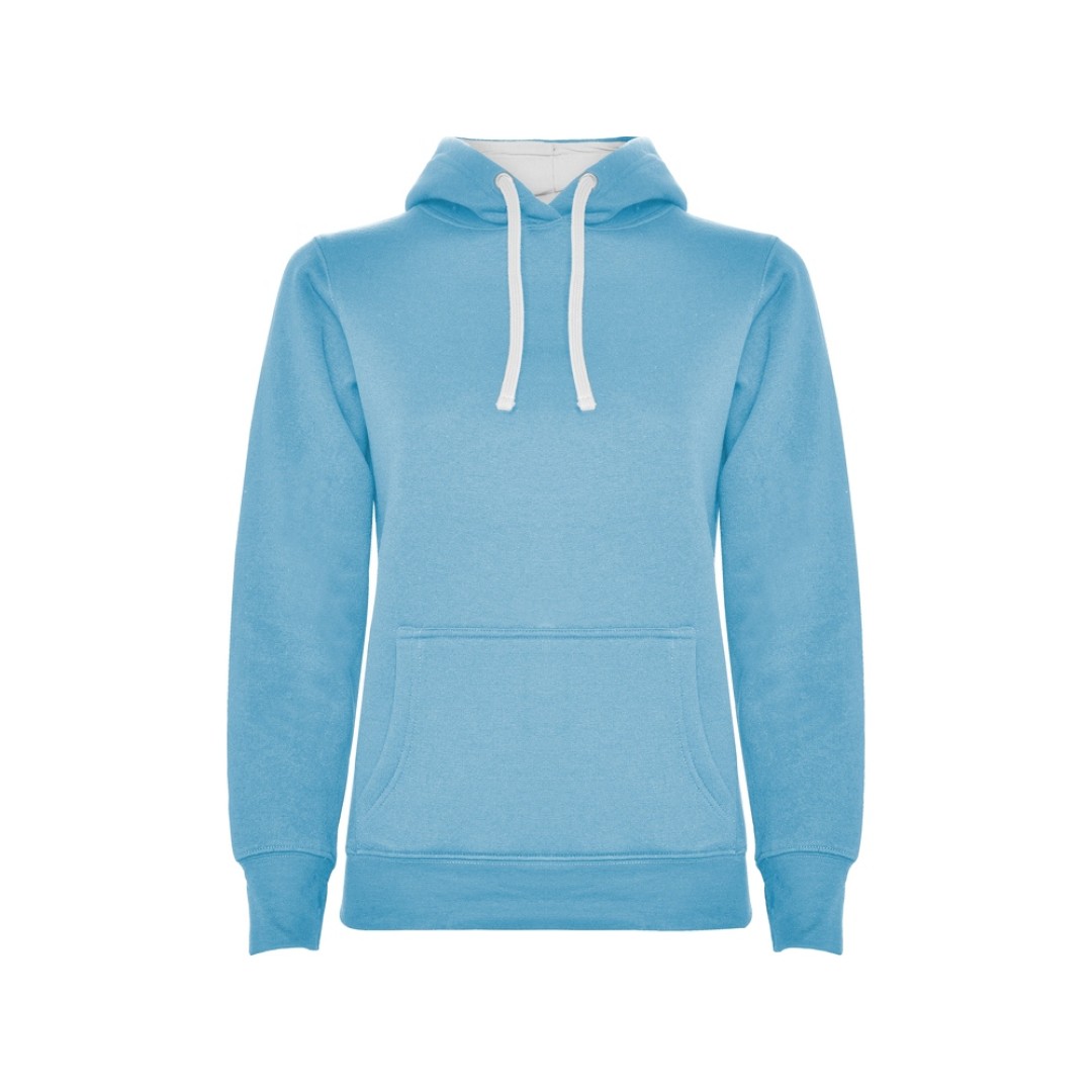 Толстовка с капюшоном "Urban" женская, небесно-голубой/белый