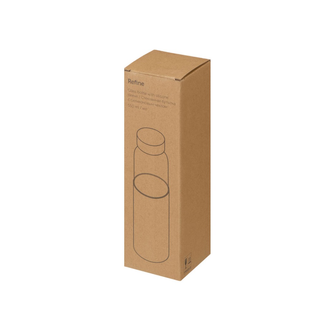 Бутылка для воды стеклянная "Refine", в чехле, 550 мл, темно-синий