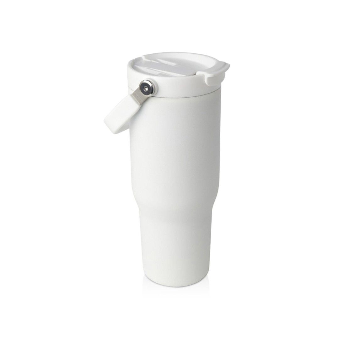 Термостакан Bronx объемом 900 мл из меди и переработанной нержавеющей стали, сертифицированной по стандарту RCS, с вакуумной изоляцией и крышкой с двойной функцией - Белый