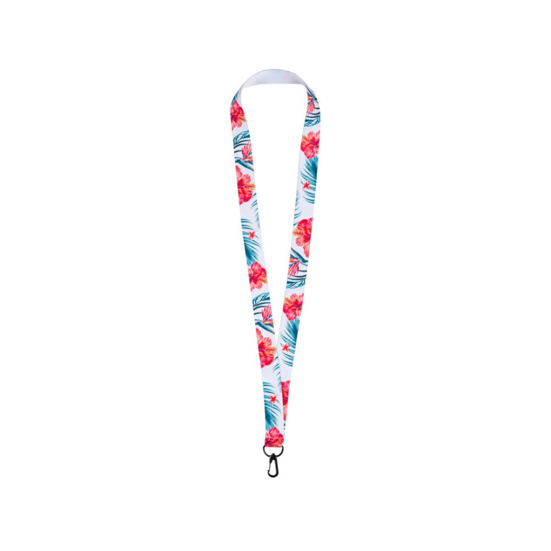 Ланъярд 2 см под сублимацию с трендовым карабином, черный