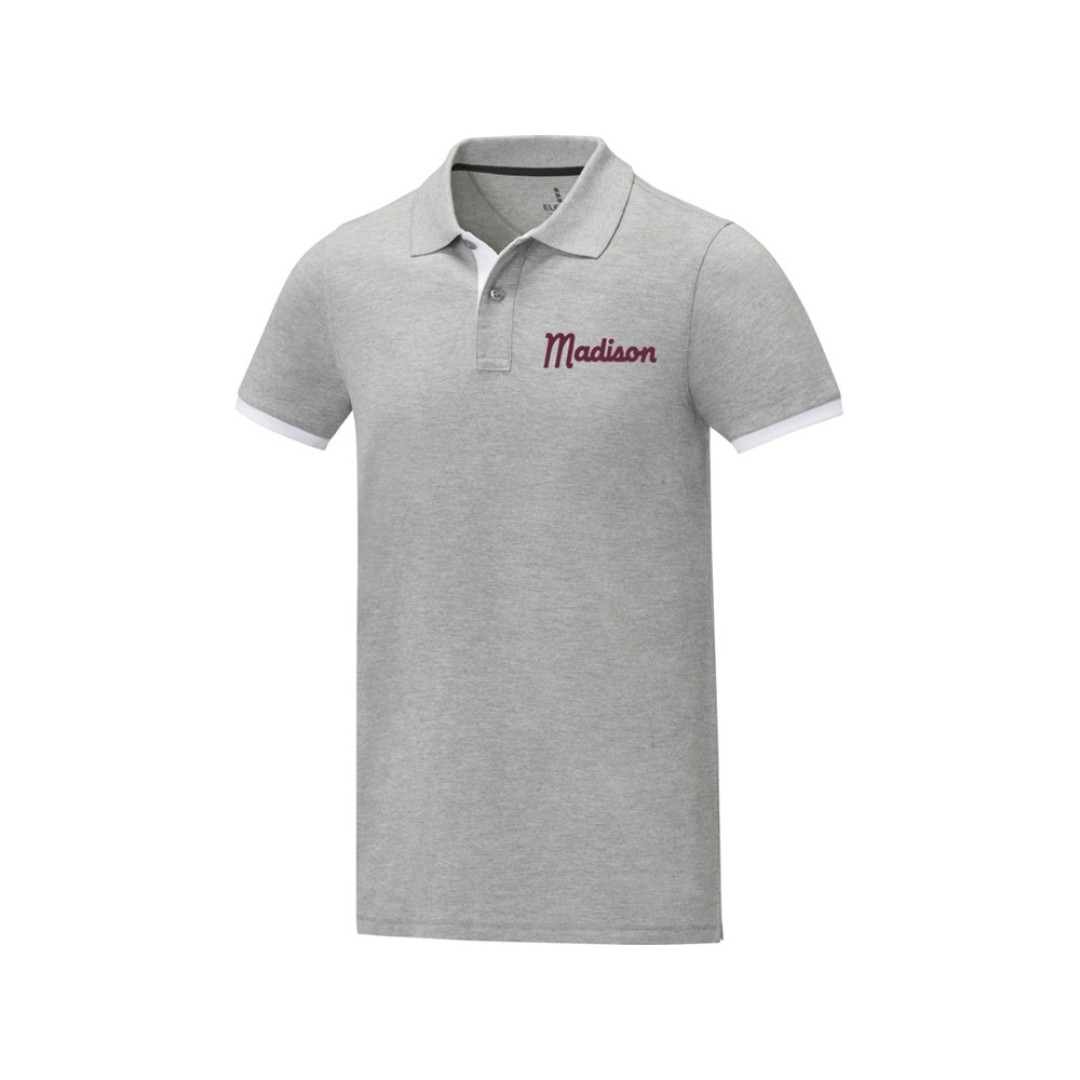 Morgan Двухцветное мужское поло с коротким рукавом , серый яркий