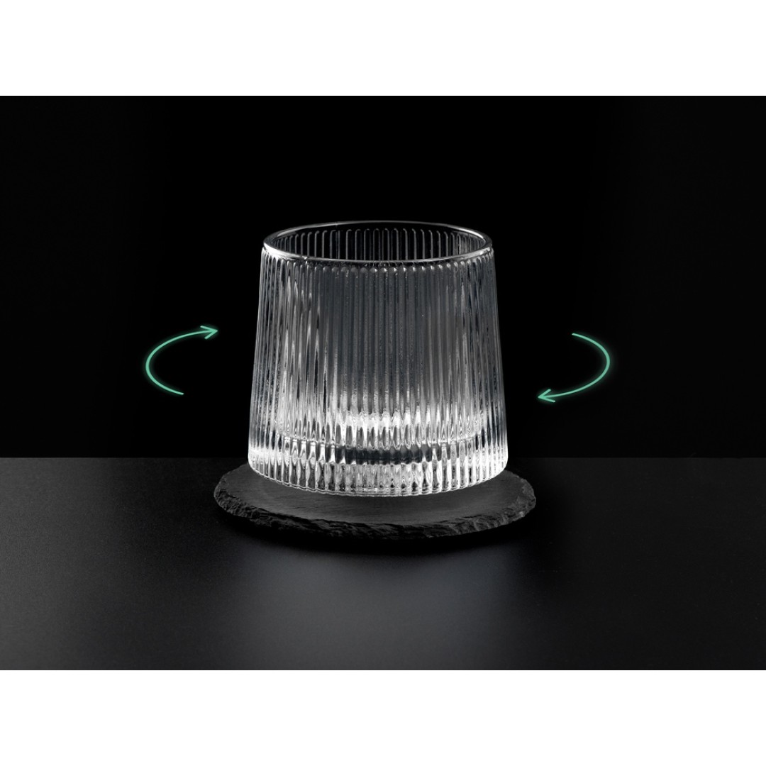 Вращающийся бокал для виски на сланцевом костере "Ventura"