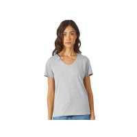 Футболка "Heavy Super Club N" женская с V-образным вырезом, серый меланж