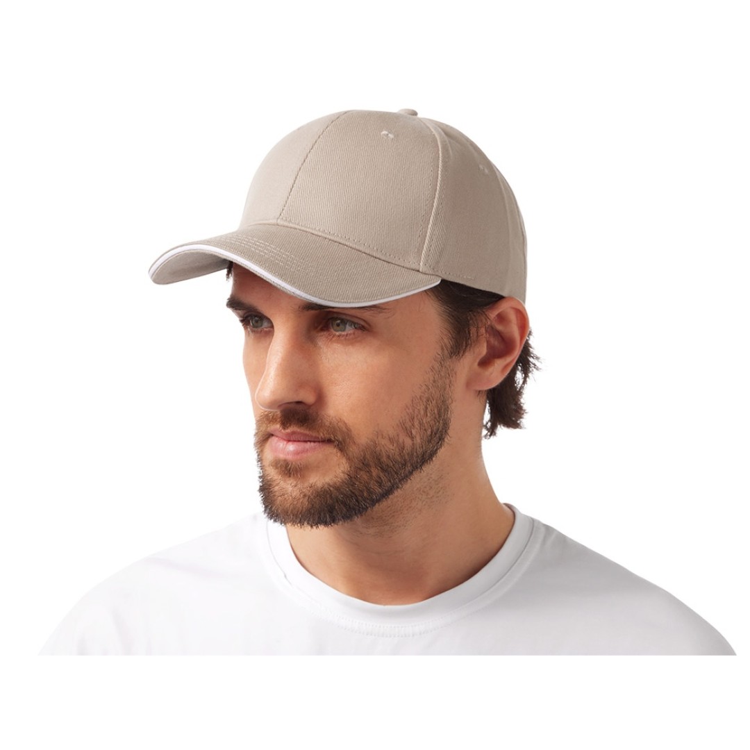 Бейсболка «Cancun», песочный/белый