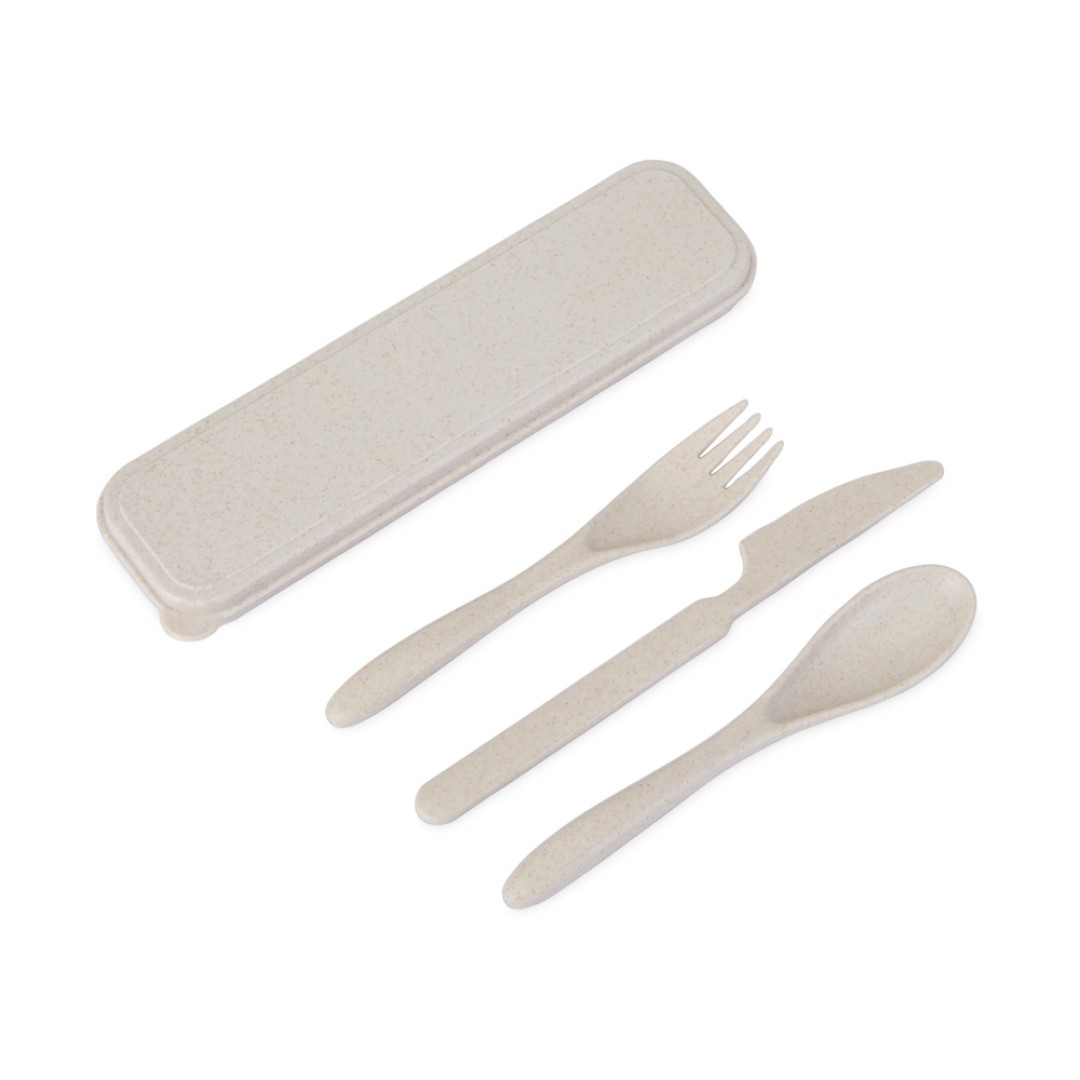 Набор столовых приборов Ron из бамбукового волокна, бежевый