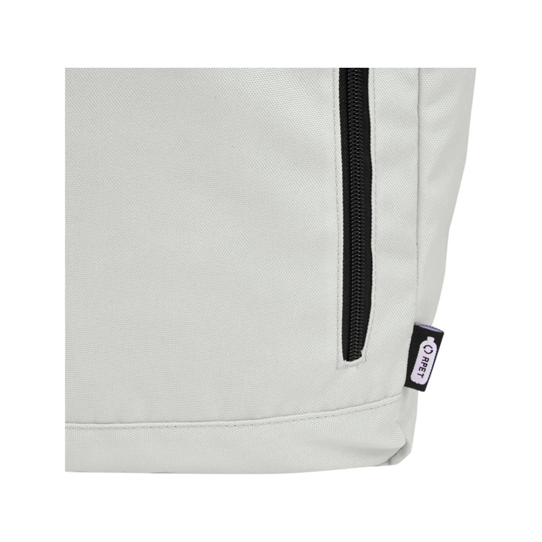 Рюкзак Byron 15,6" объемом 18 л со скручиваемым верхом, изготовленный из переработанного ПЭТ по стандарту GRS, светло-серый