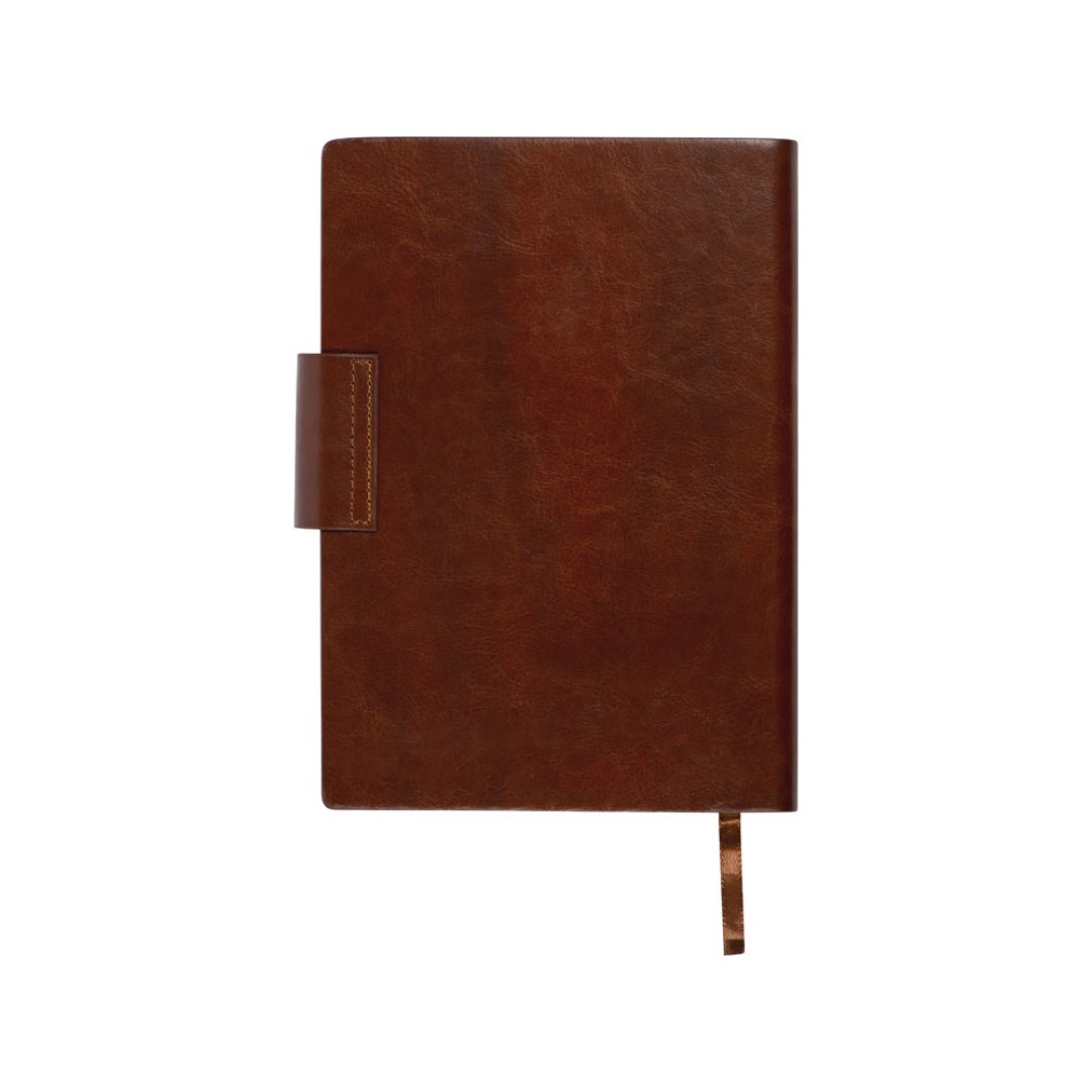 Бизнес блокнот А5 "Monoi" с клапаном, твердая обложка, 128 листов, коричневый