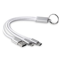 Кабель для зарядки «Tres» с брелоком, серый