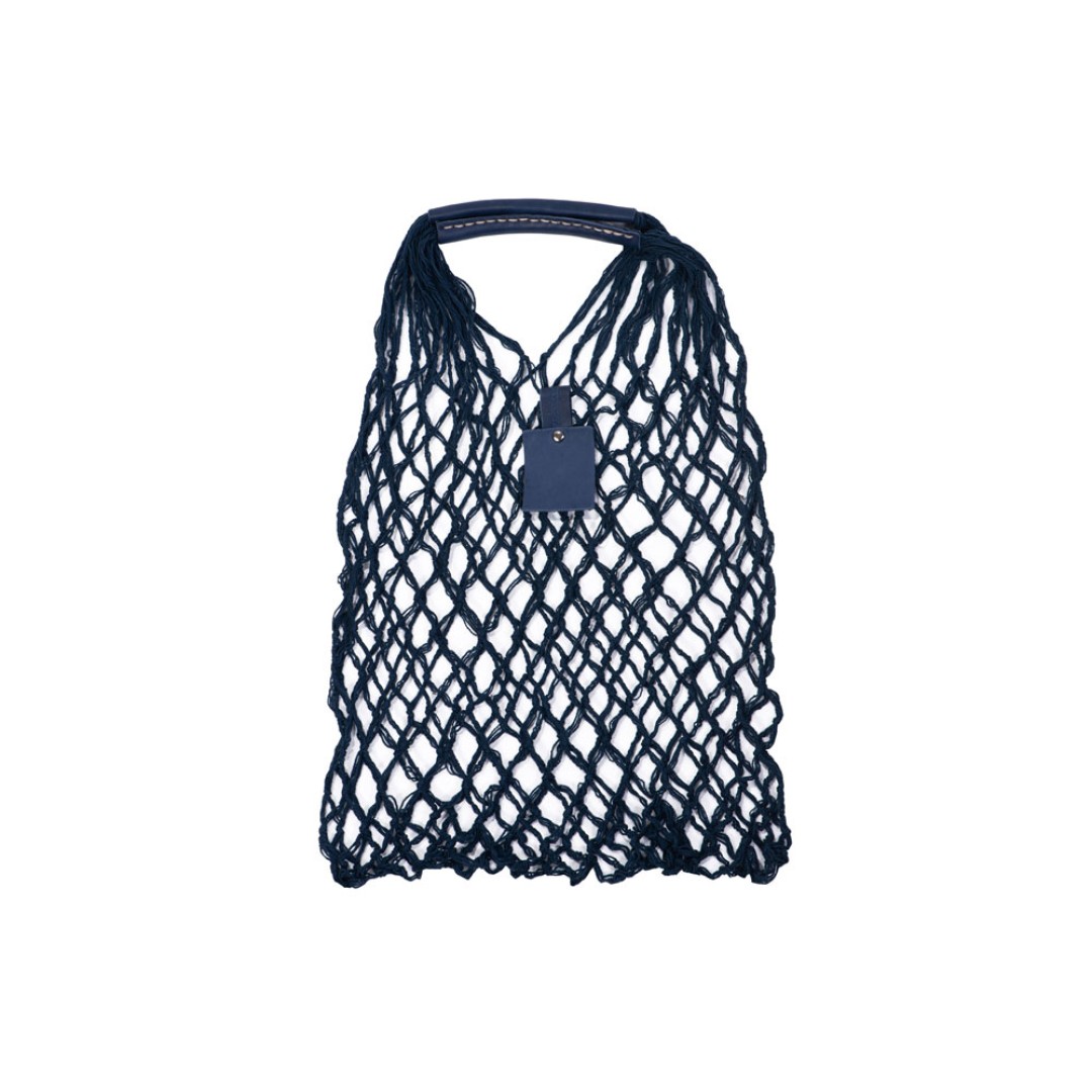 Авоська Dream М "old style" 15 литров с кожаными ручками, темно-синий