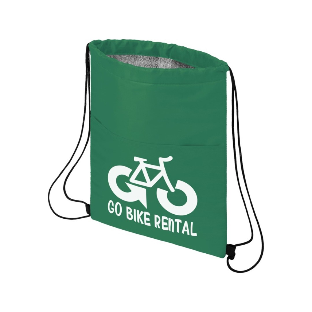 Сумка-холодильник Oriole на шнуровке на 12 банок, зеленый