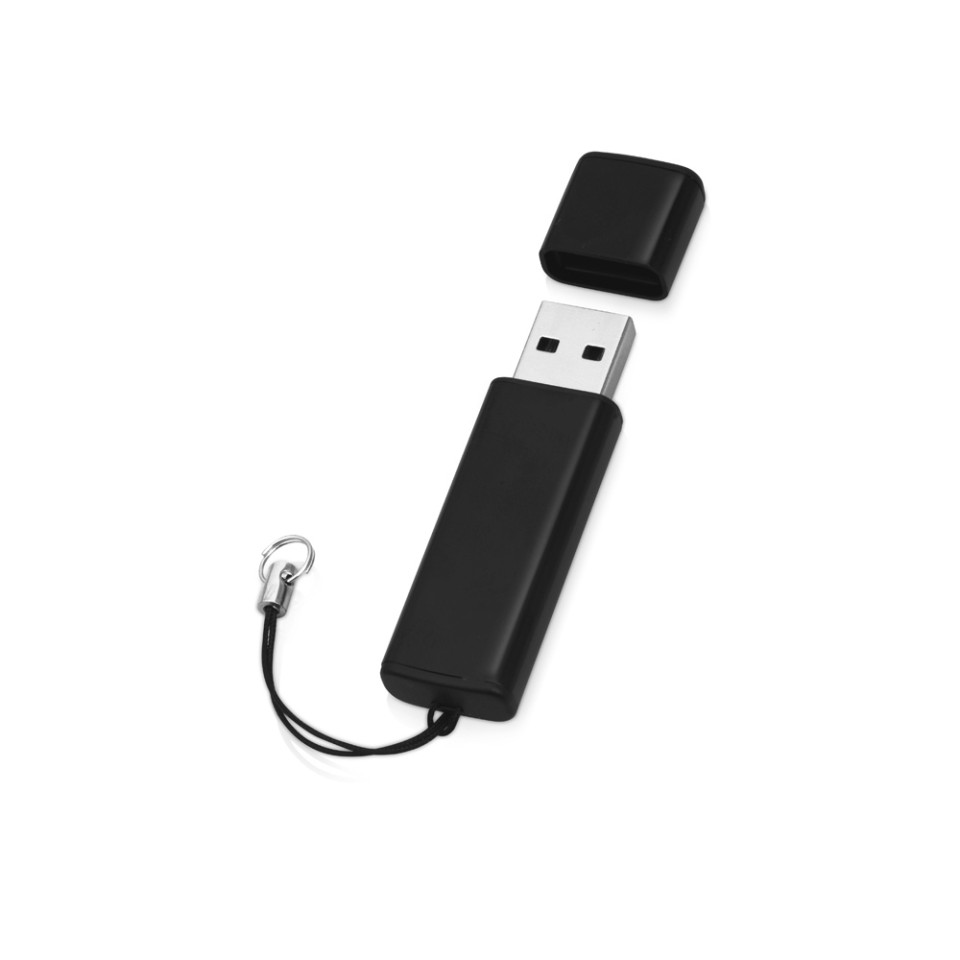 Флеш-карта USB 2.0 16 Gb металлическая с колпачком "Borgir", черный