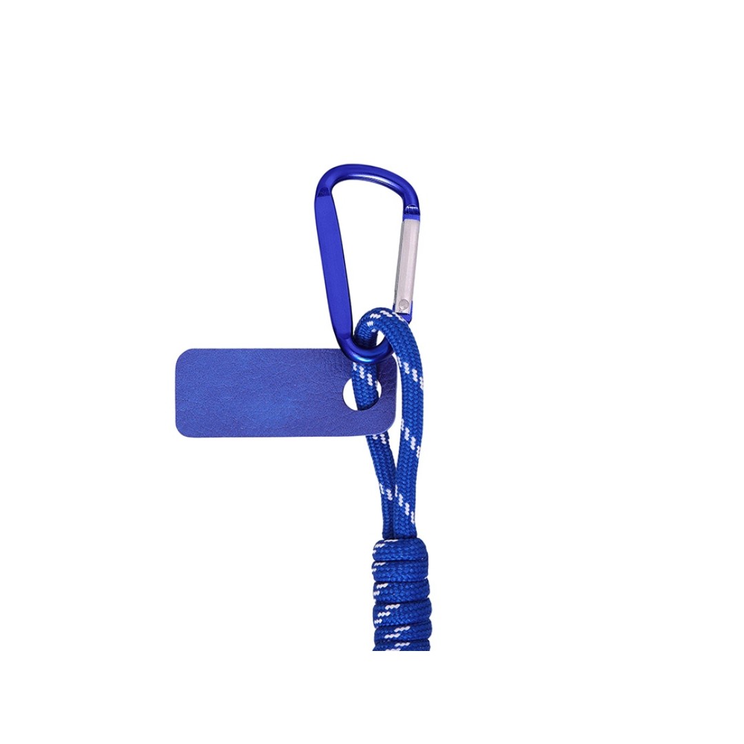 Брелок-веревочка на карабине, синий