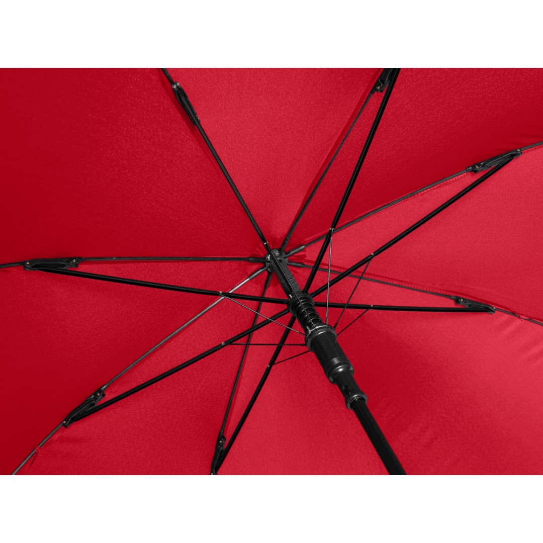 Зонт-трость Reviver с куполом из переработанного пластика, красный