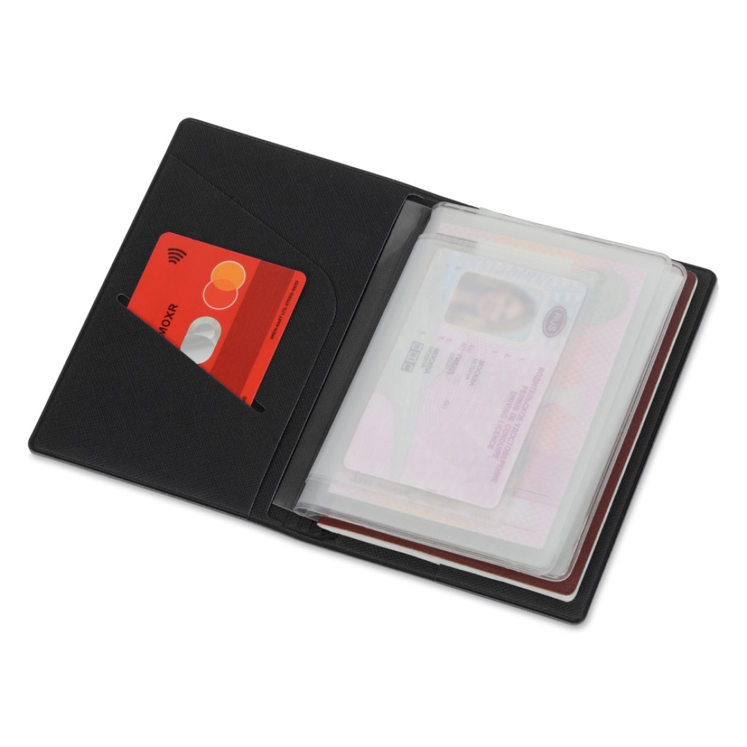 Классическая обложка для автодокументов "Favor", черная