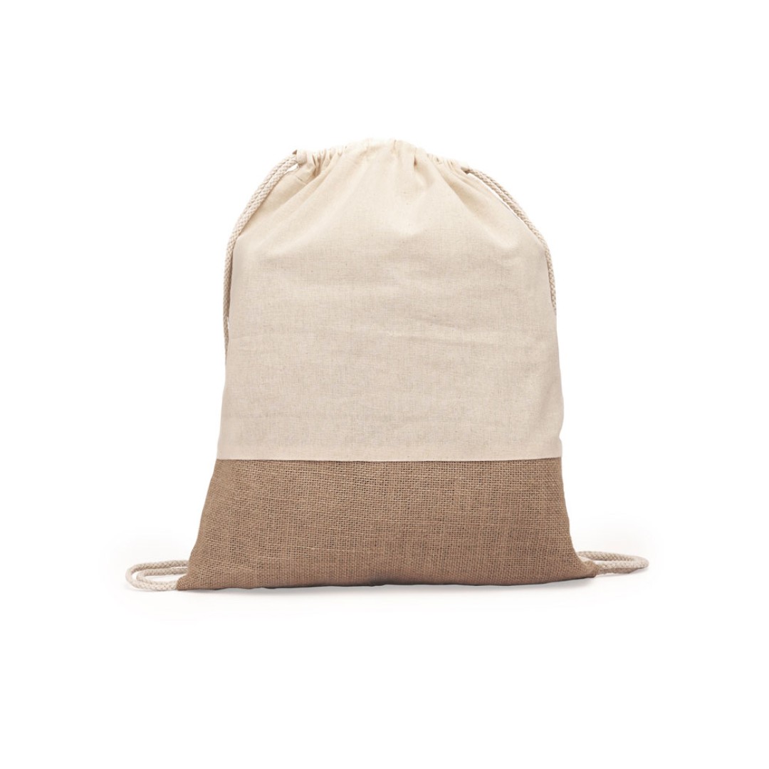 Рюкзак-мешок WILKES из хлопка и джута, бежевый