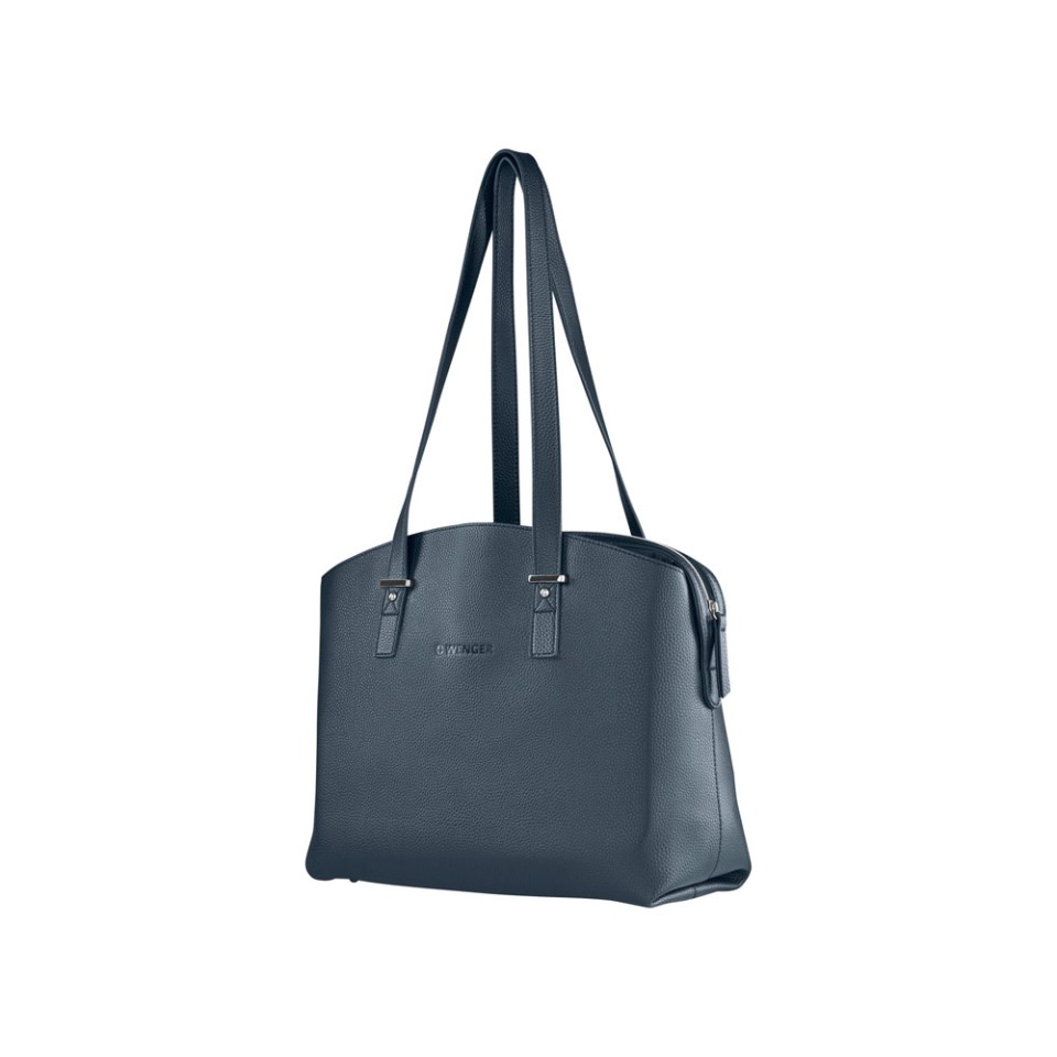 Сумка женская WENGER RosaElli с карманом для ноутбука 14", синяя, полиэстер, 37 x29x19 см