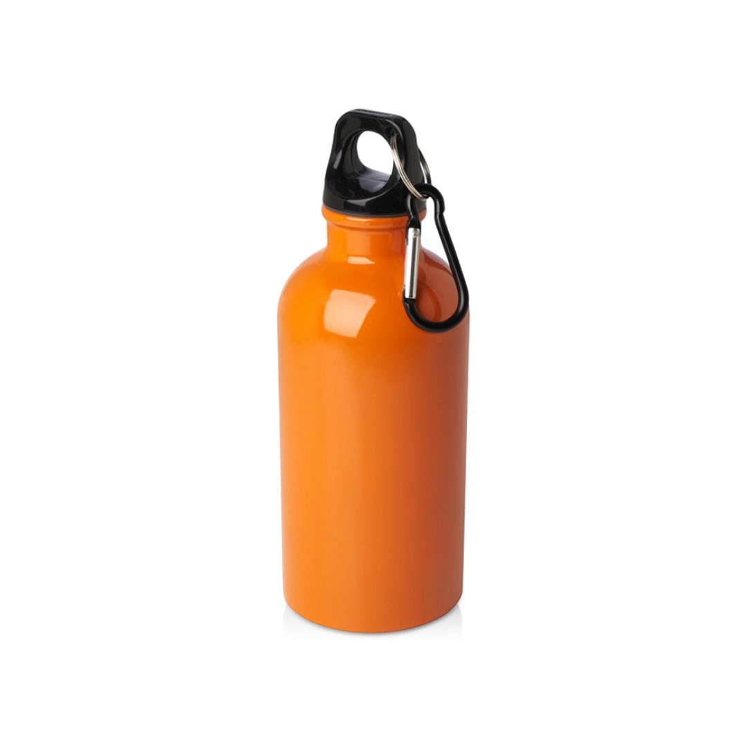 Одностенная бутылка для воды с карабином Oregon, изготовленная из нержавеющей стали, сертифицированной по стандарту RCS, объемом 400 мл - Оранжевый