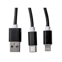 Кабель для зарядки «Tres» с брелоком, черный