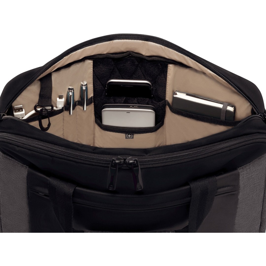 Портфель для ноутбука 16'' WENGER Underground, черный/серый, полиэстер, 43 x 9 x 31 см, 9 л