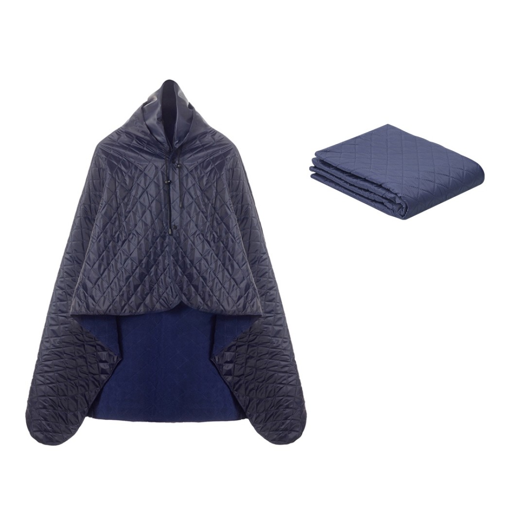 Пончо Cappy с капюшоном на липучке в мешке, темно-синий