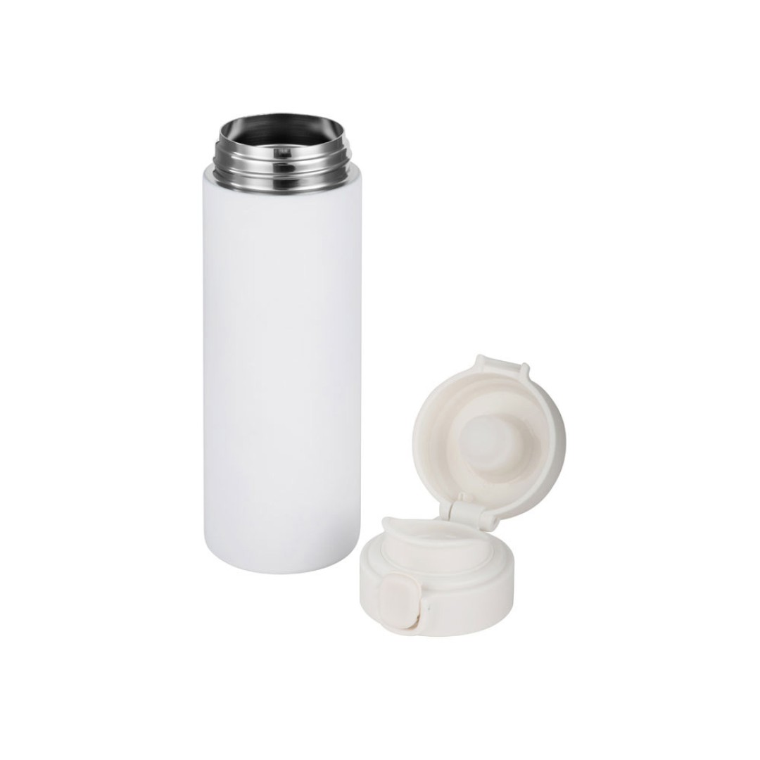 Вакуумная термокружка Waterline c кнопкой «Guard», 400 мл, тубус, белый