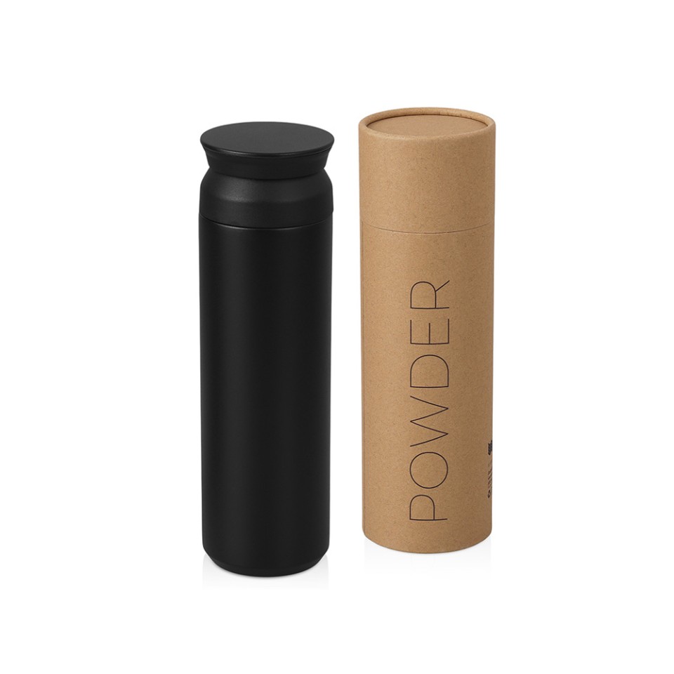 Вакуумный термос "Powder" 500 мл, тубус, черный