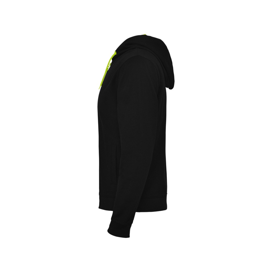 Толстовка на молнии "Fuji", черный/неоновый желтый