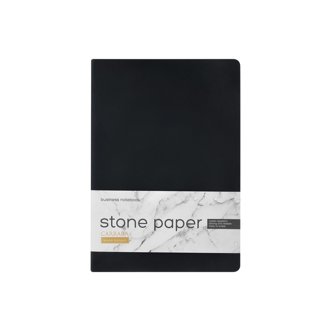 Тетрадь с каменной бумагой А5 "Carrara" 40 л., линейка, черный