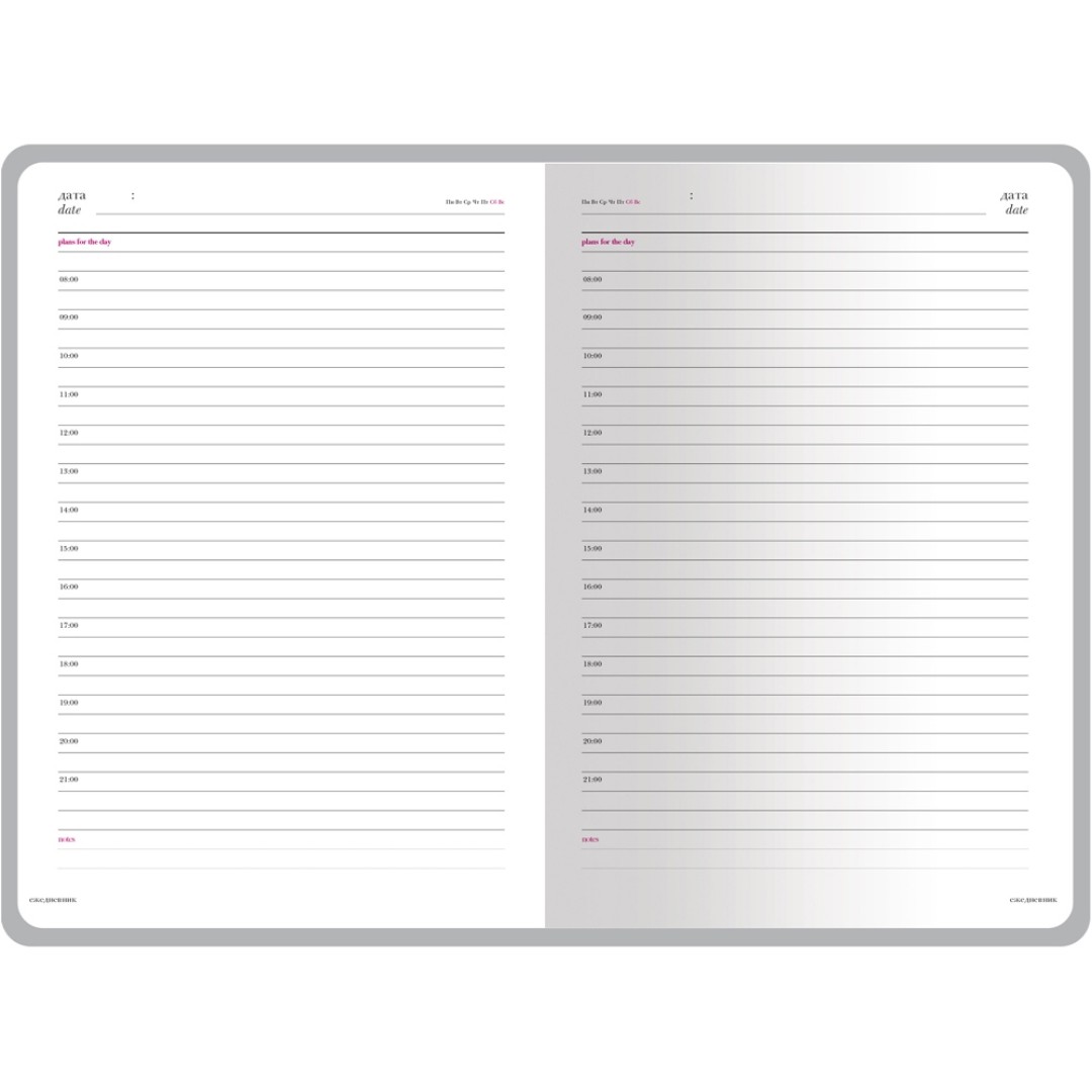 Ежедневник недатированный А5 "Sidney Nebraska", серый (серебряный обрез)