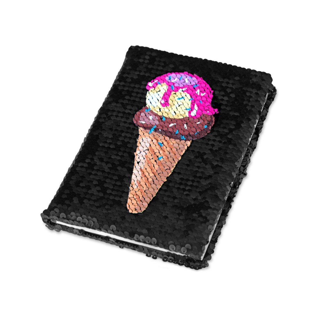 Блокнот с пайетками «Fashion», черный