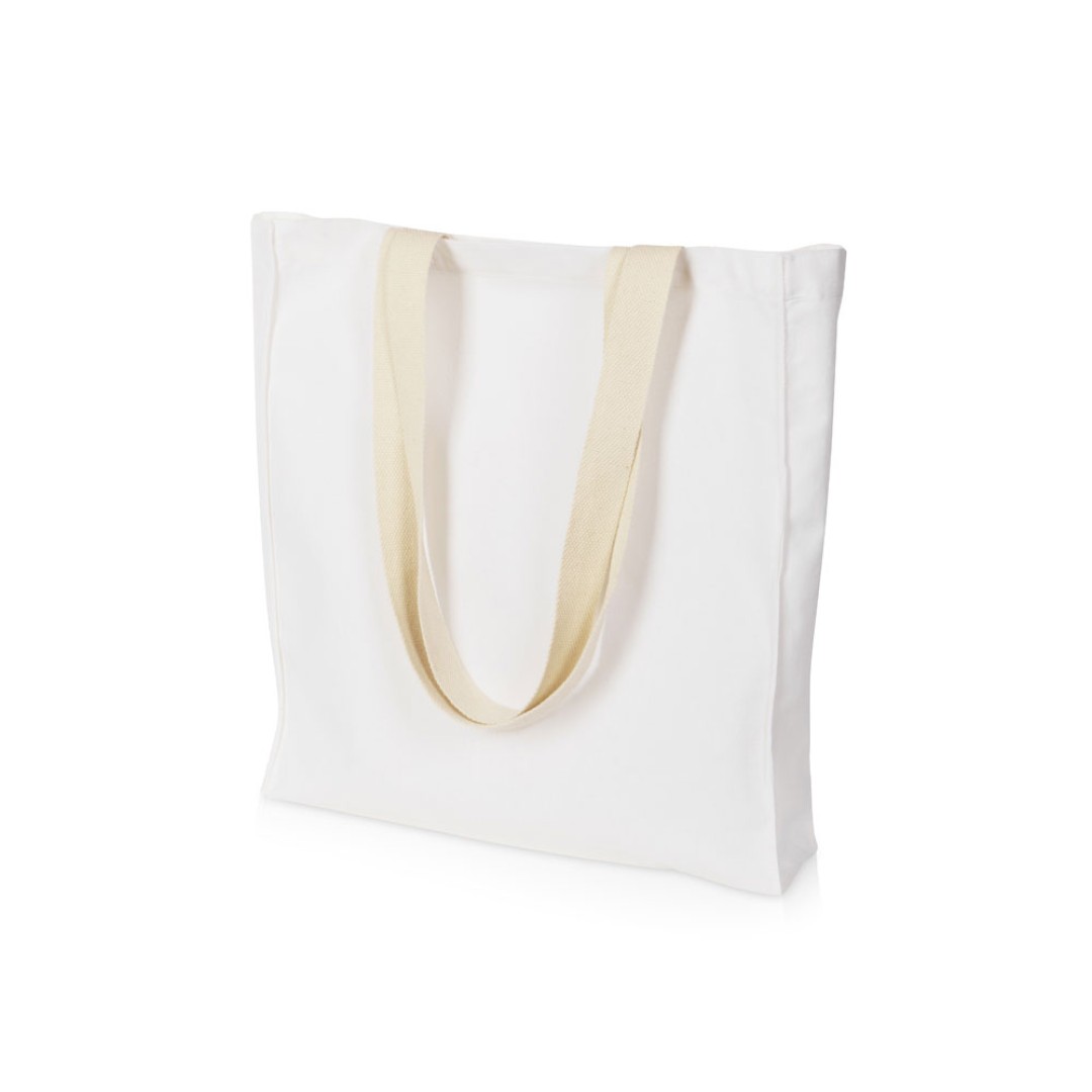 Сумка Donny из хлопка с донной складкой и парусиновыми ручками, белый