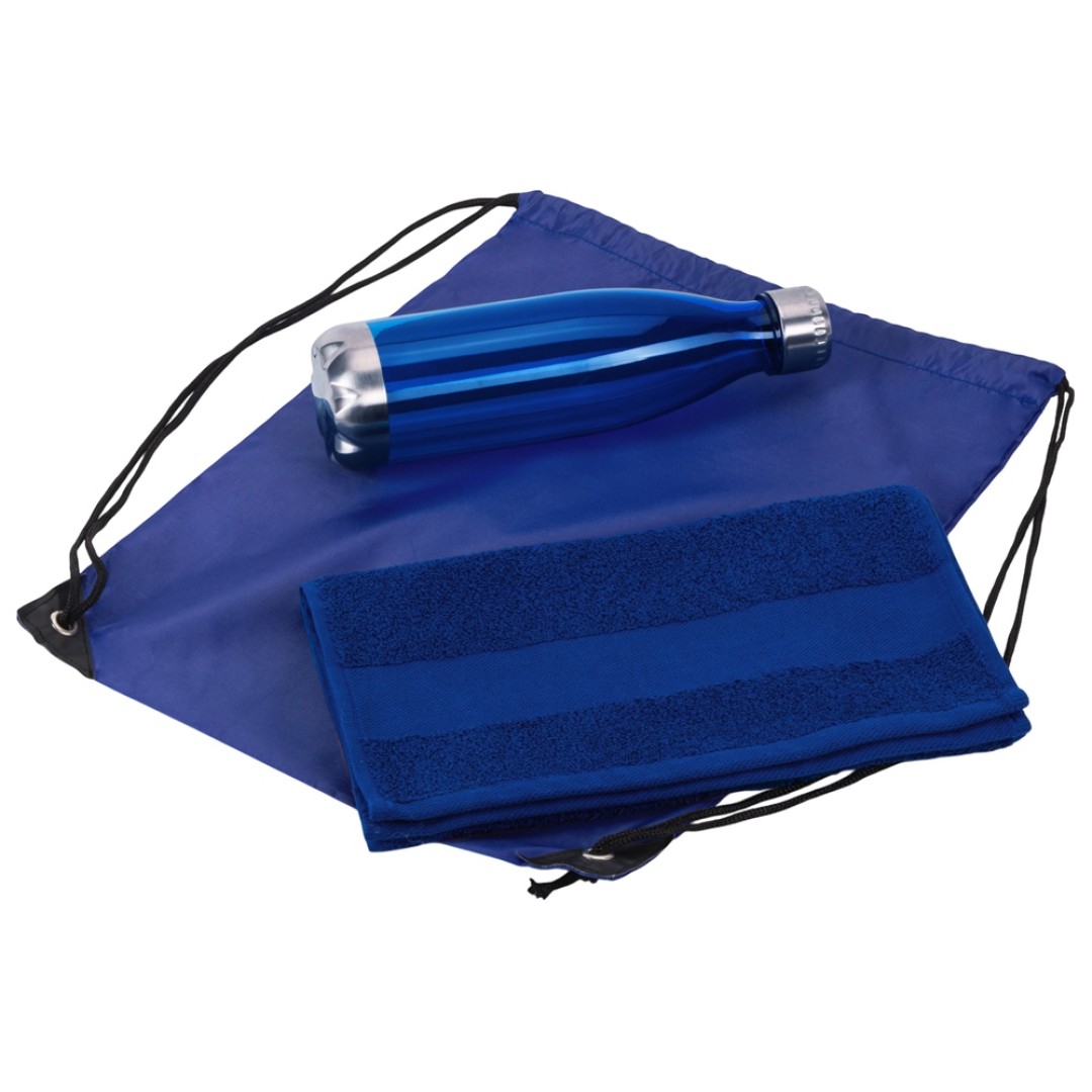 Спортивный набор с бутылкой и полотенцем «Beginner», синий