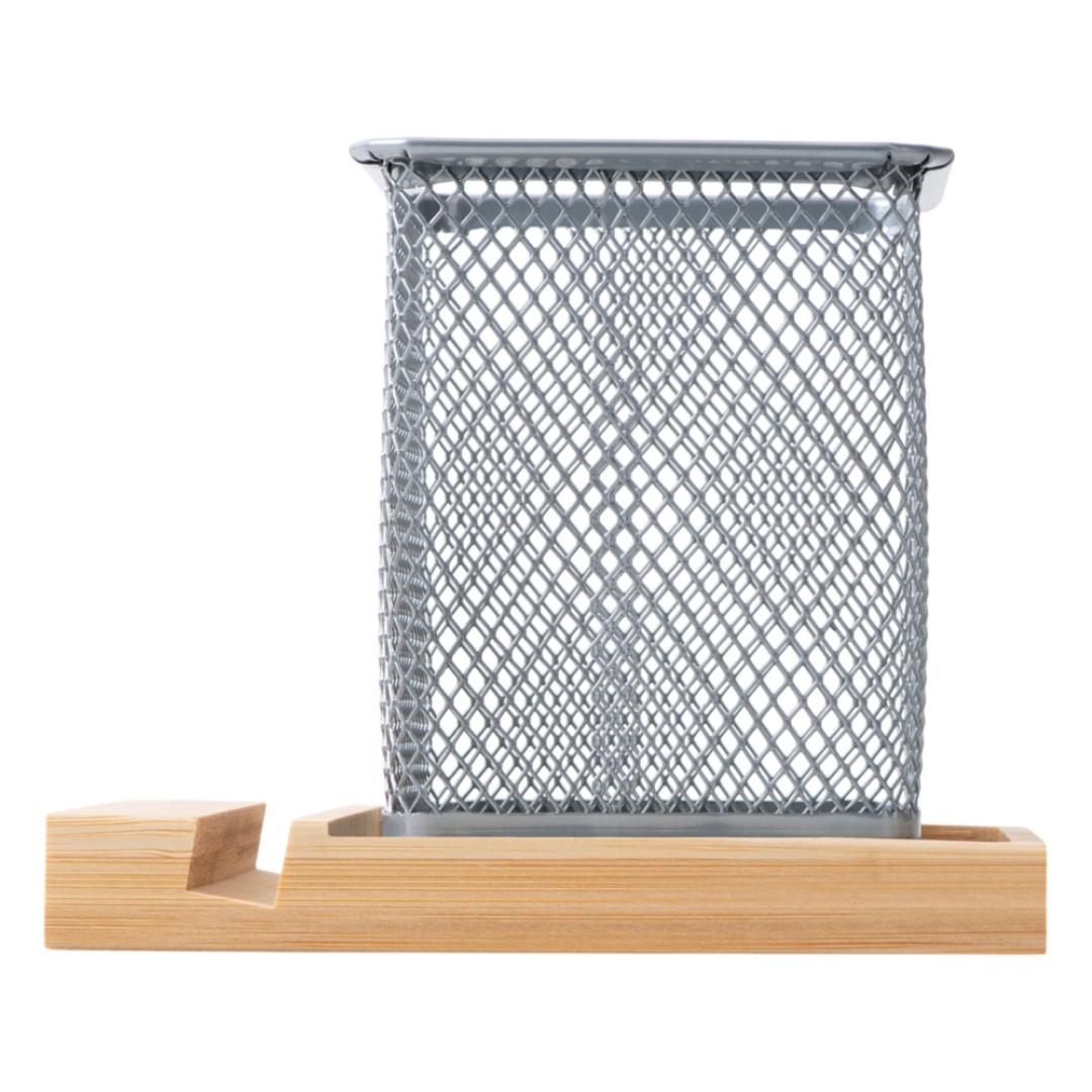 Подставка для ручек и телефона "Fika", натуральный/серый