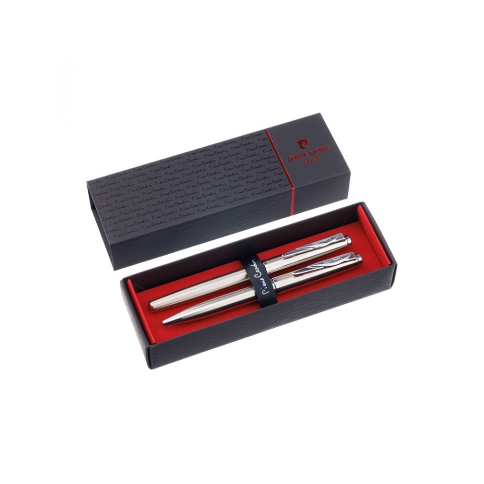 Набор Pierre Cardin PEN&PEN: ручка шариковая + роллер. Цвет - серебристый. Упаковка Е.