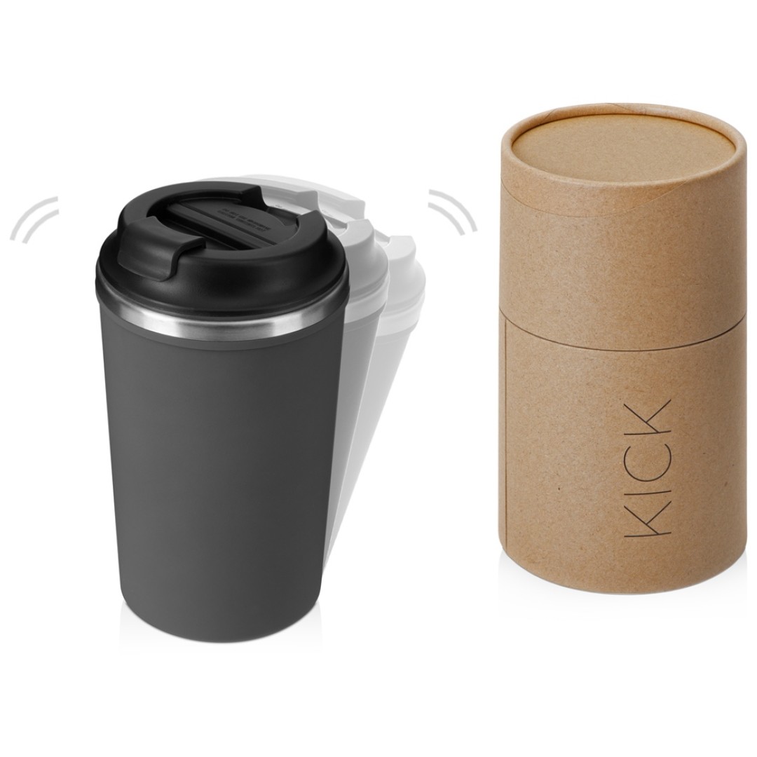 Герметичная термокружка на присоске "Kick", 350 мл, серый