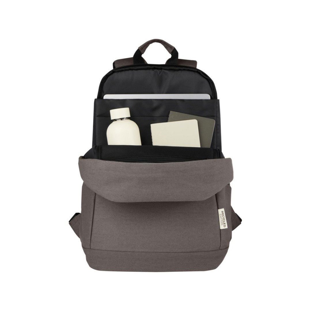 Рюкзак для ноутбука 15,6 дюймов с защитой от кражи Joey объемом 18 л из брезента, переработанного по стандарту GRS, серый