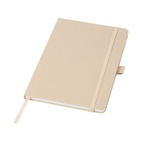 Блокнот Honua форматом A5 из переработанной бумаги с обложкой из переработанного ПЭТ, бежевый овсяный