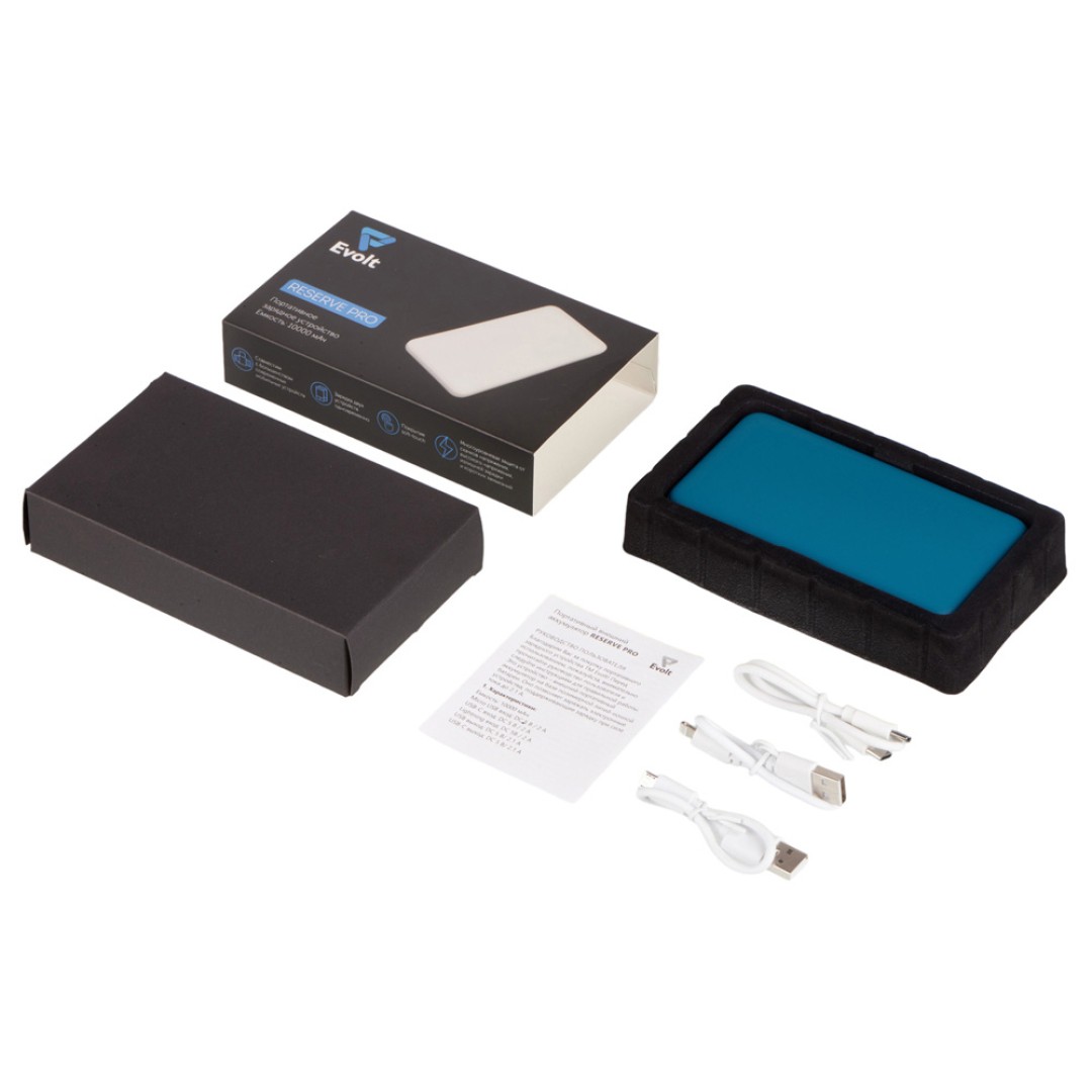 Внешний аккумулятор "Reserve Pro", 10 000 mah, индиго