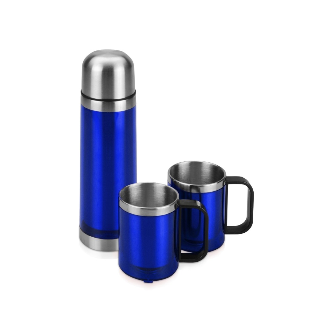 Набор «Походный» с чехлом: термос, 2 кружки, синий