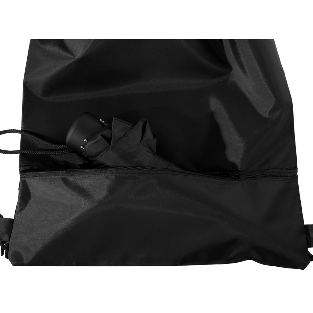 Зонт «Picau» из переработанного пластика в сумочке, черный