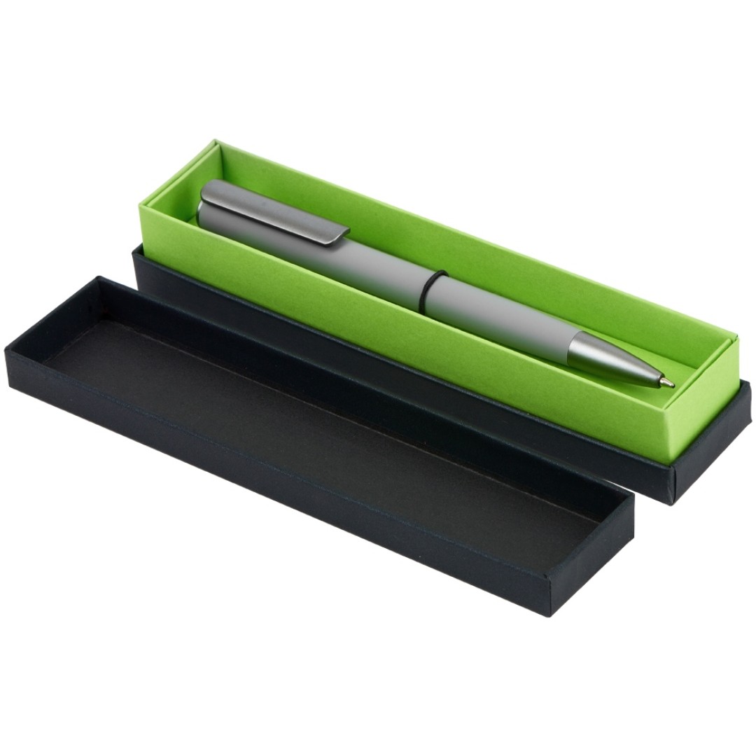 Футляр для 1 ручки "Bloom", черный с зеленым яблоком