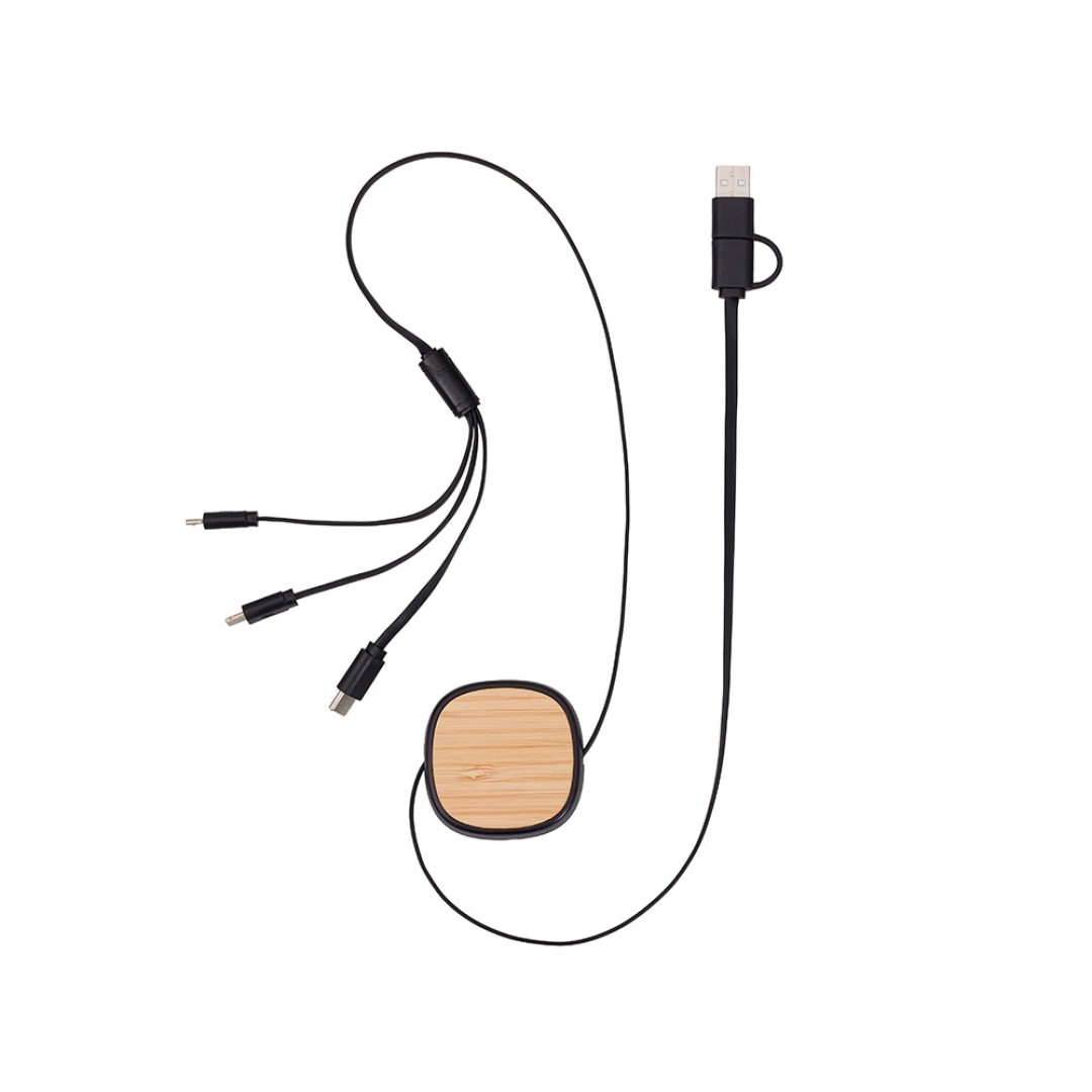 Универсальный кабель с ретрактором 3-в-1 «Retrax», черный