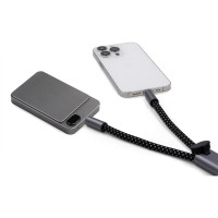 Ремешок-держатель для телефона с зарядным кабелем USB-C - USB-C «Lany Wristband Charge Eco», серый